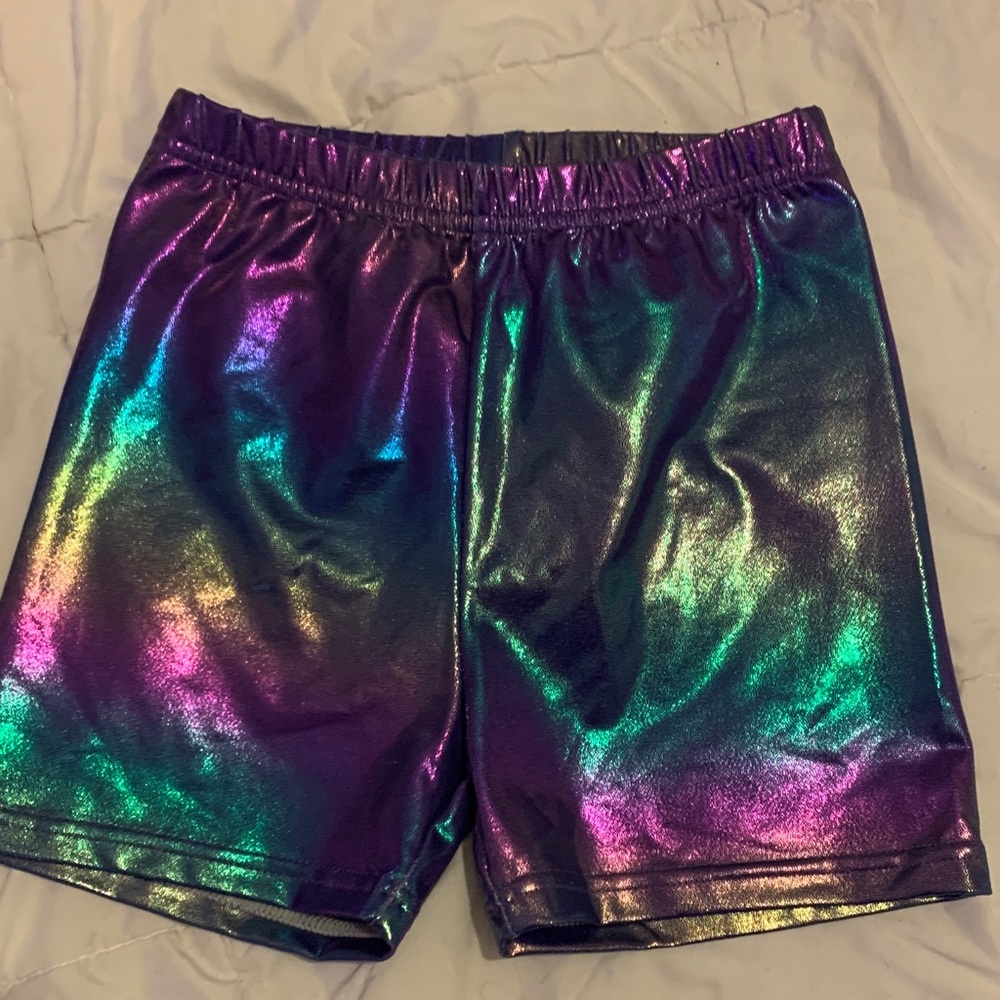 Girl’s Holographic Metallic Shorts